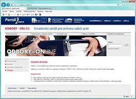 Home page webové aplikace Kolektivní vyjednávání na odbory online